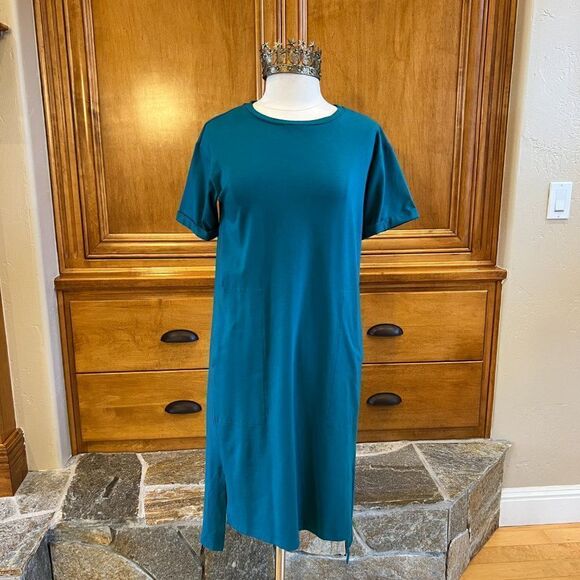 Eileen Fisher Teal T Shirt Dress Size X small - Picture 1 of 16
